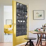 homyfort hängend Aufbewahrungstasche, Schuhaufbewahrung mit 24 Taschen, Ordnungssystem für die Tür, Schuhregal Tür, Schuhorganizer, Leinen Schwarz – Bild 6