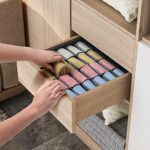 Joyoldelf 2 Stück Aufbewahrungsboxen für Socken und Unterwäsche, 24 Zellen Faltbare Boxen (Faltbox, Drawer Dividers, Schubladen Organizer Stoffboxen zum Aufbewahren von Socken – Bild 4