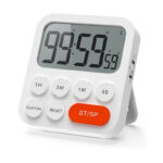 LIORQUE Digitaler Küchentimer Magnetisch Stoppuhr Timer mit Uhr, Magnet, 3-stufiger Lautstärke, LCD Anzeige für Kochen, Sport, Studieren, 2 AAA Batterien inklusive