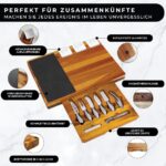 Real Life Living Charcuterie Board Acacia Wood Käsebrett mit Serviertablett für Hochzeit, Einzug Geschenk (Wurstwaren- und Käsebrett-Set) (rechteckig) Geschenkset – Bild 2
