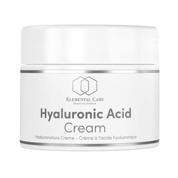 Hyaluronsäure Tages & Nachtcreme 50 ml, Anti Aging für Frauen & Männer mit Hyaluron hochdosiert, Feuchtigkeitscreme für Gesicht, Hals, Dekolleté, Augen, Elemental Care, Vegan Made in Germany