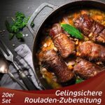 Menz Stahlwaren, Rouladennadeln, 20er Set, Edelstahl, Made in Germany 10 cm Rouladenspiesse mit Clip, rostfrei, stabil für einfach leckere Rouladen – Bild 2