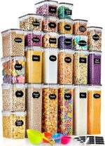 GoMaihe Vorratsdosen Aufbewahrungsbox Küche Organizer, Luftdicht Vorratsbehälter Plastik mit Deckel, Vorratsdose für Müsli Mehl Kaffeebohnen Cornflakes Spaghetti Aufbewahrung – Bild 7