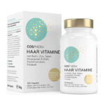 Cosphera Haar Vitamine, Hochdosiert mit Biotin, Selen und Zink als Beitrag zum Erhalt normaler Haare. Plus Folsäure & Hirse Samen Extrakt (reich an Silizium), 120 vegane Kapseln im 2 Monatsvorrat