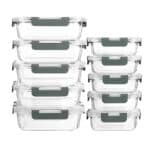 MCIRCO Glas Frischhaltedosen Set für Lebensmittel, 20 Teile (10 Behälter, 10 Transparente Deckel) Spülmaschinen, Mikrowellen & Gefrierschrankfreundlich, Auslaufsicher, BPA-frei…