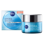 NIVEA Hydra Skin Effect Nachtcreme – Regenerierende Gel-Creme mit Hyaluron für 72h Feuchtigkeit (50 ml)