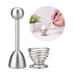 Pretop Eierköpfer + einem Eierbecher, Eieröffner Eier Cutter Cracker Edelstahl 14 cm