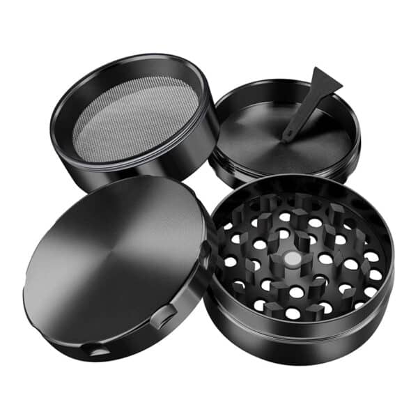 iLC Grinder Crusher Mühle für Spice,Kräuter,Gewürze,Herb,Kaffee mit Pollen Scraper 2", Gemacht aus Zinklegierung, 4 Teiliges, Diamantförmige Zähne
