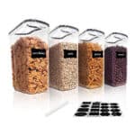 Vtopmart Grosse Vorratsdosen Set,Müsli Schüttdose & Frischhaltedosen, BPA frei Kunststoff Vorratsdosen luftdicht, Mehl, Zucker(Schwarz)