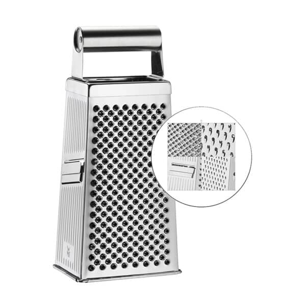 WMF Gourmet Vierkantreibe, 8 x 24 cm, Reibe Edelstahl, 4 Reibeflächen, ideal als Kartoffelreibe, Gemüsehobel, Cromargan, spülmaschinengeeignet