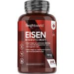 Eisen Tabletten - 365 vegane Eisentabletten für 1 Jahr Vorrat | Eisen 14mg mit 160mg natürlichem Vitamin C & Vitamin B Komplex (B1, B2, B3, B6 & B12)
