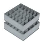 Joyoldelf 2 Stück Aufbewahrungsboxen für Socken und Unterwäsche, 24 Zellen Faltbare Boxen (Faltbox, Drawer Dividers, Schubladen Organizer Stoffboxen zum Aufbewahren von Socken