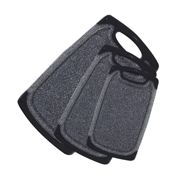 KIMIUP Schneidebrett kunststoff mit Saftrillen und rutschfeste Griffe, 3 Stücke, BPA-Free, Kunststoff Schneidebretter Marmor,professionelles Schneidebrett-Set, spülmaschinenfest