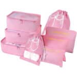 Vicloon Koffer Organizer, 8-in-1-Set Gepäck Organizer, Wasserdichte Reise Kleidertaschen umfassen 2 Schuhbeutel, 3 Packwürfel und 3 Aufbewahrungsbeutel, für Kleidung Schuhe Unterwäsche Kosmetik