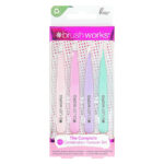 Brushworks Kombination Pinzette 4-Stück Set, Pastellkreide in Rosa und Violett