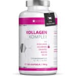 Der Testsieger 2022 Premium Kollagen Hyaluron Kapseln + Superfood Gojibeere und Grüntee - 180 Kollagen Kapseln vom Weiderind. 1000mg Kollagen Hydrolysat, Biotin, Selen, Zink, Vitamine C, B2, B3