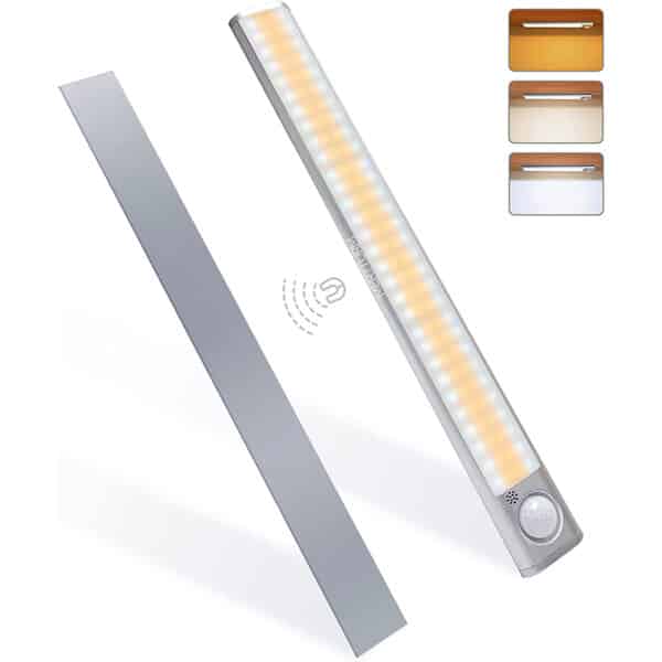 MERTTURM Schrankbeleuchtung LED mit Bewegungsmelder, Wiederaufladbar Dimmbare Sensor Licht, Super Hell Küchenleuchte für Kleiderschrank, Treppe, Wohnmobil