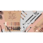 Beste Lidschatten Palette Nudetöne - Vegane Augenpalette - Eyeshadow Make Up Kosmetik - 16 Hochpigmentierte Warme Natürliche Farben in Matt + Schimmer + Glitzer - Lamora Exposed – Bild 7