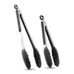 HOTEC Premium Edelstahl Küchen zangen mit Silikon Spitzen Grillzange zangen Set of 2–23 cm und 30,5 cm