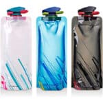 maxin Faltbarer Wasser-Flaschen-Satz von 3, Flexible zusammenklappbare Wiederverwendbare Wasser-Flaschen für das Wandern, Abenteuer, das Reisen, 700ML.