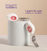 Doddl Löffel & Gabel Besteckset für Kinder, Kleinkinder und Babies 12 Monate + ergonomisches Kinder Besteck hilft ihrem Kind sich selbst zu füttern und Geschirr richtig zu benutzen – Bild 2