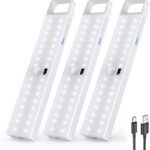 Racokky LED Sensor Licht 50 LEDs,  Schrankbeleuchtung, Wiederaufladbar Dimmbare Schranklicht mit Bewegungsmelder, LED Küchenleuchte, Weiches Licht für Kleiderschrank, Treppe