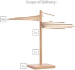 SÄNGER, Pastatrockner aus Holz, Nudeltrockner, Nudelständer zum Trocknen, Gesamthöhe 50cm, mit 16 abnehmbaren Armen, inkl. Booklet „Pasta Pasta“ mit 10 exklusiven Pastarezepten – Bild 7