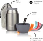 Milu® Thermobehälter 450, 650ml, 800ml | Edelstahl Warmhaltebehälter | Essensbehälter | Speisegefäss Babynahrung | Essen warmhalten Behälter | Thermo Lunchbox | Müsli to go – Bild 3