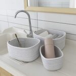 La Jolíe Muse Korb Aufbewahrung, Aufbewahrungskorb 3er-Set, Wickelkommode Organizer, 30cm Baumwollseil Storage Baskets Mehrzweck Organisations Behälter – Bild 4