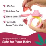 NatureBond Fruchtsauger Baby (2 Fruchtsauger + 6 Schnuller) - Schnuller für Obst, Gemüse & Babynahrung 3 Monate + Beissring, BPA frei – Bild 3