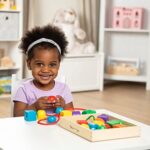 Melissa and Doug grosse Holzperlen zum Auffädeln Kinder | Montessori Fädelspiel ab 3 Jahre Mädchen & Jungen | Montessori Holzspielzeug | Motorikspielzeug mit Fädelperlen | Geschenke für Kleinkinder – Bild 7