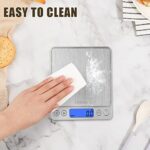 CHWARES Digitale Küchenwaage, USB-Aufladung, 3 kg / 0,1 g Mini-Lebensmittelwaage, elektrische Küchenwaage, wasserdicht, digital, wiederaufladbar, LCD-Display, Edelstahl, für Zutaten Schmuck und Kaffee – Bild 7