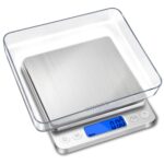 CHWARES Digitale Küchenwaage, USB-Aufladung, 3 kg / 0,1 g Mini-Lebensmittelwaage, elektrische Küchenwaage, wasserdicht, digital, wiederaufladbar, LCD-Display, Edelstahl, für Zutaten Schmuck und Kaffee