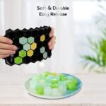 dowowdo, Eiswürfelform Silikon Eiswürfel Form 37-Fach mit Deckel ice cube tray BPA-freie Eiswürfelbehälter für Bier Cocktails Whisky – Bild 3