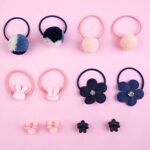 Comius Kinder Schleife und Haargummis Set, 36 Stücke Nette Baby Mädchen Kinder Haarbögen Haarclip für Kinder Geburtstagsgeschenk Kindertagsgeschenk ((Ivory + Navy)) – Bild 4