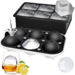 Rottay Eiswürfelform Silikon, XXL 45mm Eiskugelform 48mm 6-Fach 2-Set Eiswürfelformen Ice Cube Tray, BPA Frei Eiswürfel Form für Whisky Cocktails Saft Schokolade Süssigkeiten