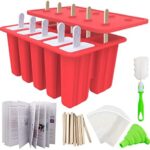 DEHUB Eisformen Silikon, Ice Lolly Moulds Popsicle Formen Set,BPA Frei EIS am stiel Formen FDA-Zertifiziert Lebensmittelqualität Silikon-EIS-Pop-Hersteller,Ice Lolly Mold mit Sticks und Tropfschutz