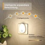 Lyridz Nachtlicht Steckdose mit Bewegungsmelder, strahlend hell Plug-in Nachtlicht dimmbar, Smart Warmweisses LED-Licht mit einstellbarer Helligkeit für Kinder Schlafzimmer Küche Flur2 Stück – Bild 2