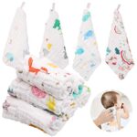 ABirdon 10 Stück Baby Musselin Waschlappen, Bio-Baumwolle Weiche Baby Handtücher, Baby Gesicht Handtuch, Mehrzweck Baby Gesichtstüche für Jungen und Mädchen, 30x30 cm