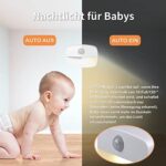 AmmToo, LED Nachtlicht mit Bewegungsmelder, Nachtlicht kinder Bewegungslicht mit Batterie, Indoor NachtLicht Treppenbeleuchtung,Auto EIN/AUS Sensor Licht Für Flur,Bad, Schlafzimmer,Orientierungslicht – Bild 7