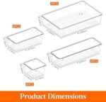 Lifewit 25 Stücke Schubladen Organizer aus klarem Kunststoff, Schreibtisch Schubladenteiler, Tabletts, Kommode Aufbewahrungsboxen Trennbox für Make-up, Schmuck und Gadgets, Schlafzimmer, Bad, Büro – Bild 2