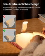 dewenwils Leselampe Buch Klemme, USB Wiederaufladbare Klemmleuchte für Lesen im Bett, 2 Helligkeitsstufen Leselicht, Warmweisses Buchlampe, Geschenk – Bild 4