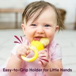 NatureBond Fruchtsauger Baby (2 Fruchtsauger + 6 Schnuller) - Schnuller für Obst, Gemüse & Babynahrung 3 Monate + Beissring, BPA frei – Bild 4