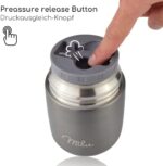 Milu® Thermobehälter 450, 650ml, 800ml | Edelstahl Warmhaltebehälter | Essensbehälter | Speisegefäss Babynahrung | Essen warmhalten Behälter | Thermo Lunchbox | Müsli to go – Bild 4