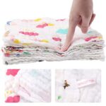 ABirdon 10 Stück Baby Musselin Waschlappen, Bio-Baumwolle Weiche Baby Handtücher, Baby Gesicht Handtuch, Mehrzweck Baby Gesichtstüche für Jungen und Mädchen, 30x30 cm – Bild 7