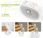 AUVON LED Nachtlicht mit Bewegungsmelder, Aufladbar USB Nachtlicht Kinder mit 3 Modi (Auto/ON/OFF), Kaltes weisses & Warmes weisses  Nachtlampe für Kinderzimmer, Schlafzimme, Badezimmer, Gang [2 Stück] – Bild 3