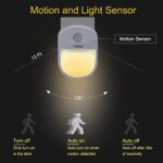 Useber, LED Nachtlicht Steckdose mit Bewegungsmelder, 2 Stück Useber LED Nachtlicht(EIN/AUTO/AUS), Warmweiss Nachtlicht Kinder für Kinderzimmer, Treppe, Schlafzimmer, Steckdosenlicht, Orientierungslicht [Energieklasse A+++] – Bild 2