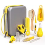 PewinGo Babypflege Set, Baby Pflegeset Neugeborenen Babypflegezubehör, 10-teiliges Nagelpflegeset für Sicherheitsschneider, Kinderbetreuungsset für Säuglinge Neugeborene, Gelb