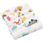 ABirdon 10 Stück Baby Musselin Waschlappen, Bio-Baumwolle Weiche Baby Handtücher, Baby Gesicht Handtuch, Mehrzweck Baby Gesichtstüche für Jungen und Mädchen, 30x30 cm – Bild 6