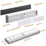 Meromore, Schrankbeleuchtung mit Bewegungsmelder, 30 er LED Wiederaufladbar Schranklicht, USB Nachtlicht für Küche, Kleiderschrank, Treppe (3 PACK) – Bild 2